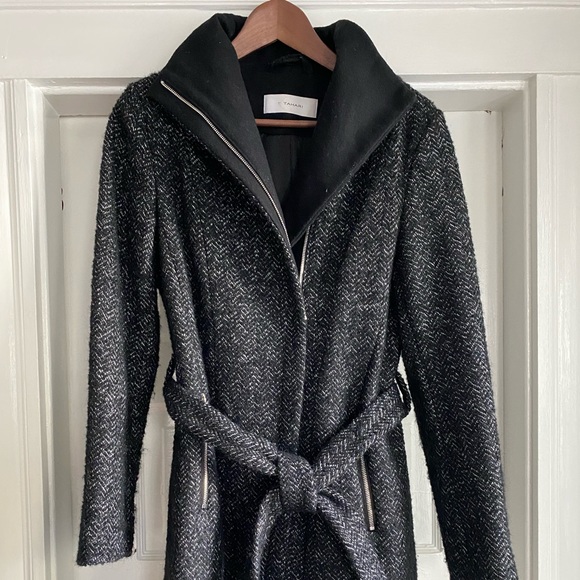 T Tahari | Women’s Belted Trench Coat (Wool Blend) - Picture 3 of 5